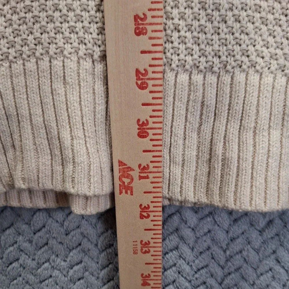 Old Navy Mens XL Cream Textured Cotton Raglan Long Sleeve Sweater 726147-05